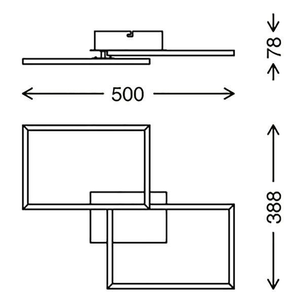 LED-Deckenleuchte  Frame - Polycarbonat / Eisen - 1-flammig