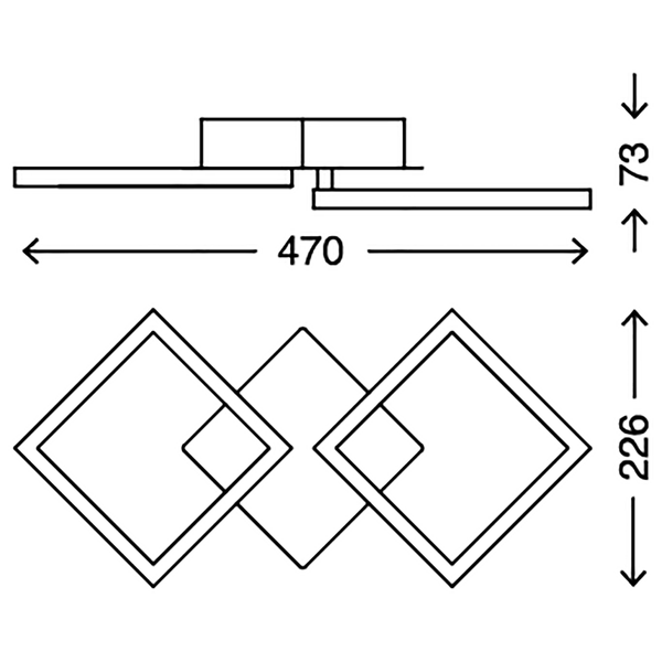LED-Deckenleuchte  Frame - Polycarbonat / Eisen - 1-flammig