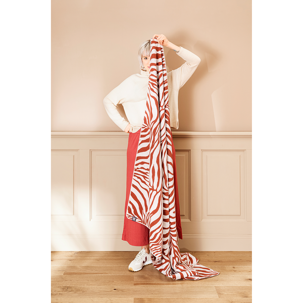 Kissenbezug Cebra - Jacquard - Rostbraun