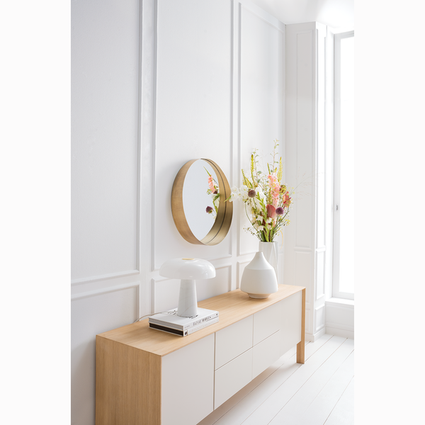 Tischleuchte Glossy - Opalglas / Marmor - 1-flammig
