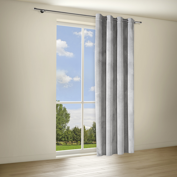 Ösenschal Samt Lea - Polyester - Lichtgrau