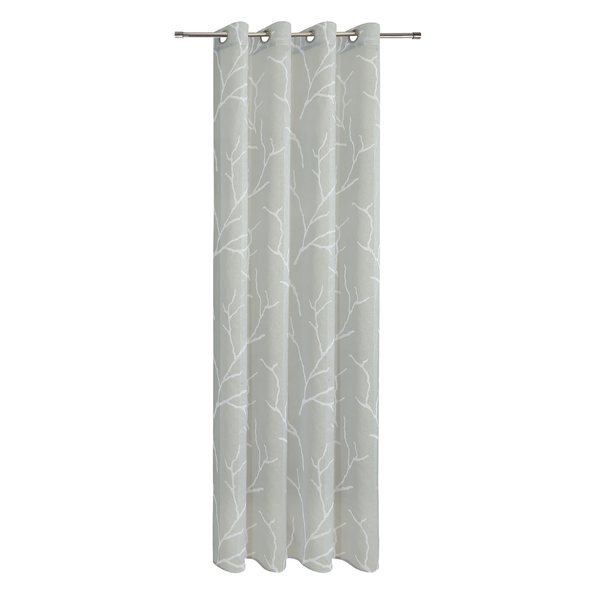 Ösenschal Kira - Polyester - Grau / Weiß
