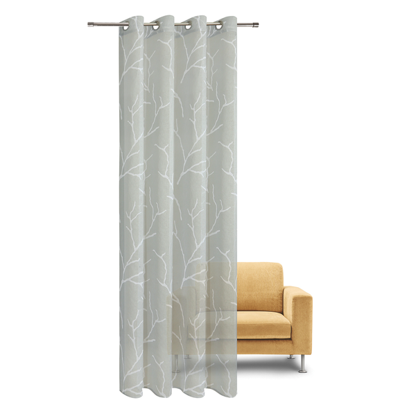 Ösenschal Kira - Polyester - Grau / Weiß
