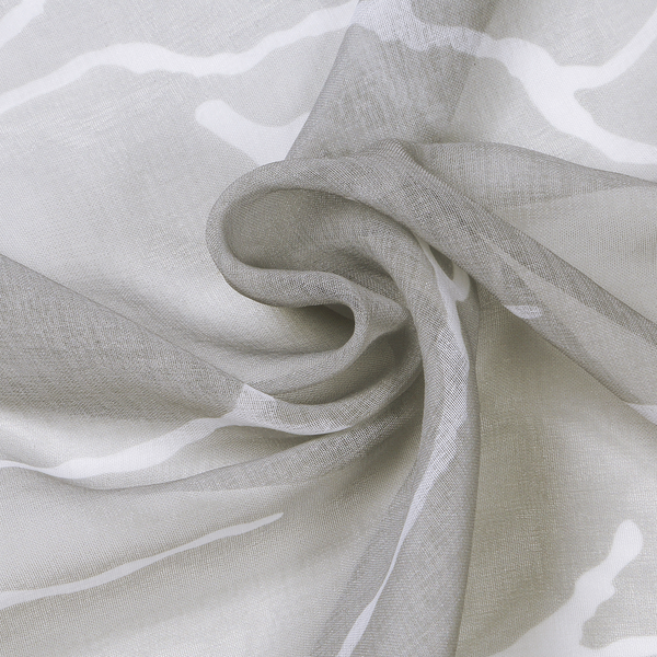 Ösenschal Kira - Polyester - Grau / Weiß