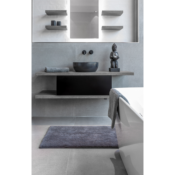 Badteppich Bahamas I - Baumwolle - Anthrazit - 67 x 110 cm