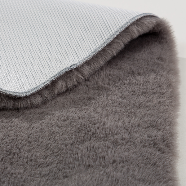 Badteppich Bali - Polyester - Dunkelgrau - 67 x 110 cm