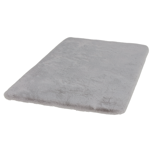Badteppich Bali - Polyester - Silber - 60 x 90 cm