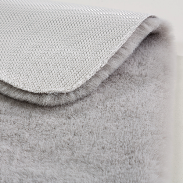 Badteppich Bali - Polyester - Silber - 60 x 90 cm