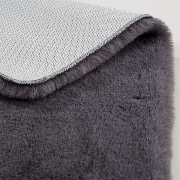 Badteppich Bali - Polyester - Anthrazit - 60 x 90 cm