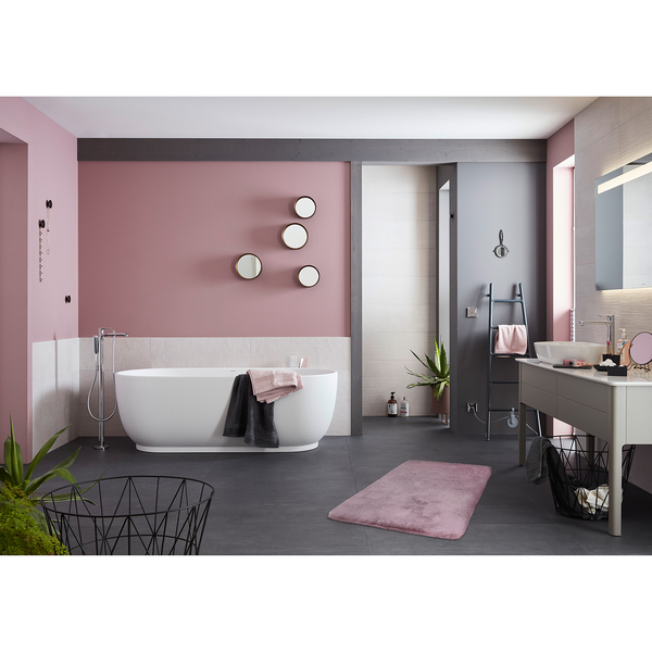 Badteppich Bali - Polyester - Altrosa - 67 x 110 cm