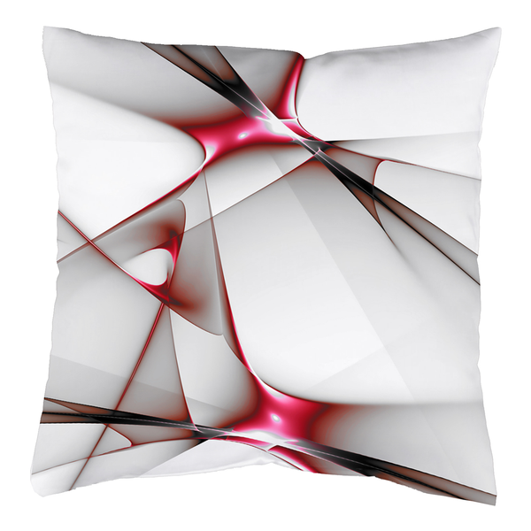 Kissenbezug Franklin - Polyester - Weiß / Rot - 40 x 40 cm