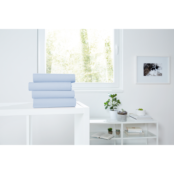 Jersey-Spannbetttuch Lom - Baumwolle - Skyblau Feinwelle - 190 x 200 cm