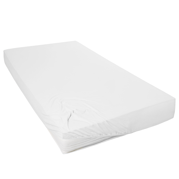 Mako-Feinjersey-Spannbetttuch Rioux - 100% gekämmte Baumwolle - Weiß - 120 x 200 cm