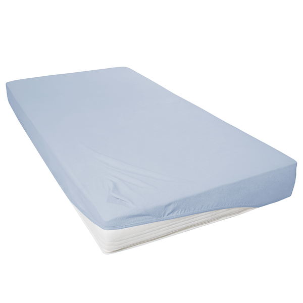 Teddy-Flausch-Spannbetttuch Sotta - Baumwolle / Polyester - Mauve - Skyblau Feinwelle - 100 x 200 cm