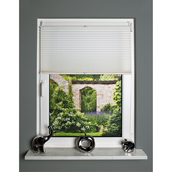 Plissee Terrats - Polyester - Weiß - 90 x 130 cm