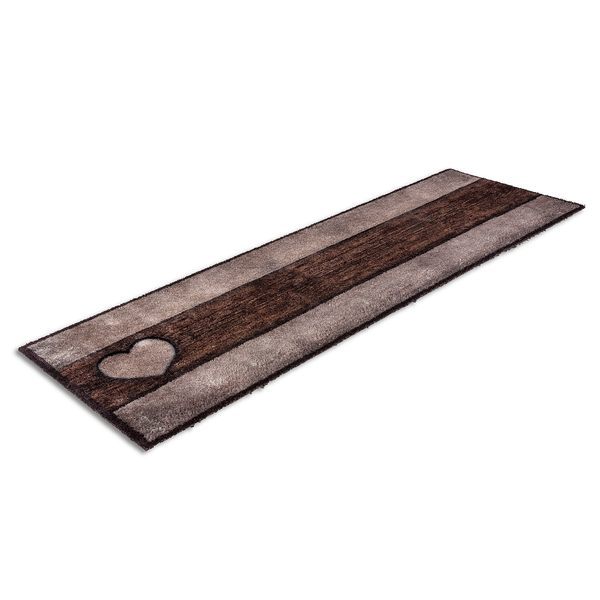 Sauberlaufmatte Pure&Soft Holz Herz - Kunstfaser - Sand