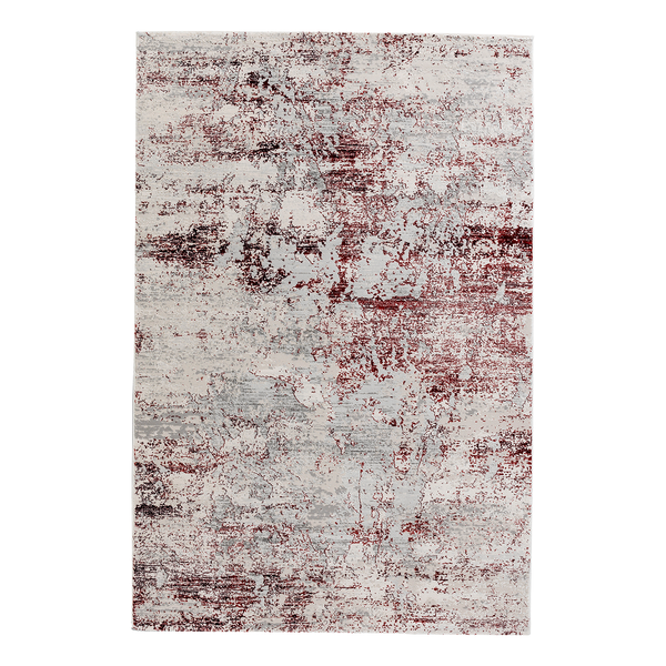 Kurzflorteppich Noa I - Kunstfaser - Rot / Creme - 80 x 150 cm