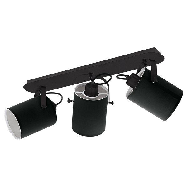 Deckenleuchte Villabate III - Mischgewebe / Stahl - 3-flammig