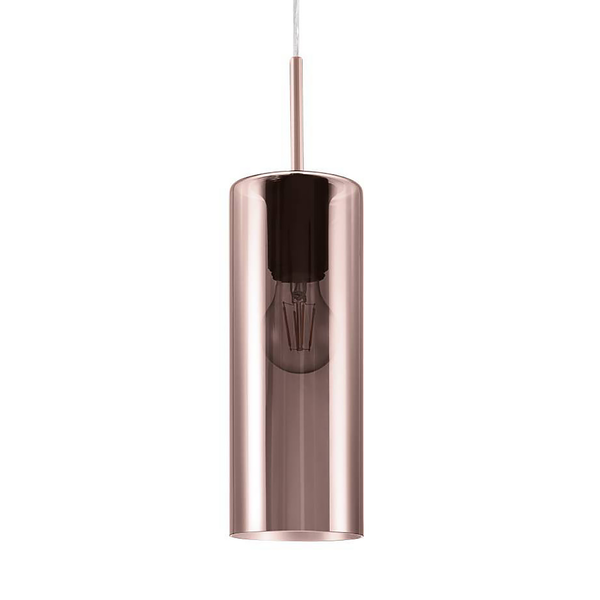 Pendelleuchte Selvino - Glas / Stahl - Rosé - Flammenanzahl: 1