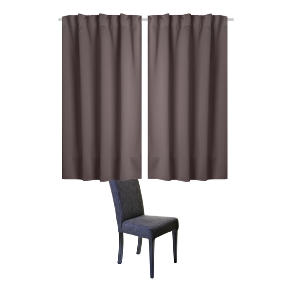 Fertigschal Gressy (2er-Set) - Polyester - Steingrau - 140 x 145 cm