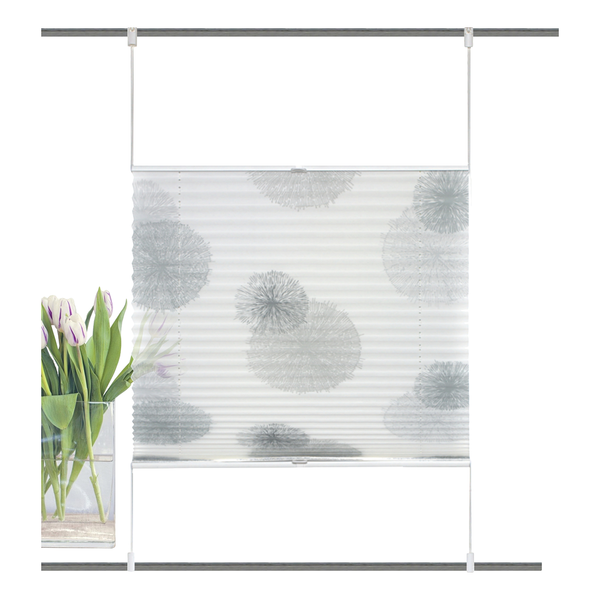 Plissee Rawlins - Polyester - Steingrau - 90 x 130 cm