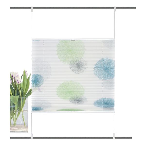 Plissee Rawlins - Polyester - Blau / Grün - 80 x 130 cm