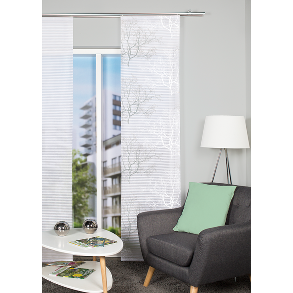 Schiebevorhang Baum - Polyester - Grau
