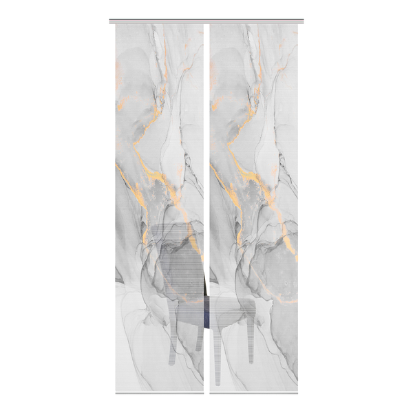 Schiebevorhang Marmosa II - Polyester - Grau - 2er Set
