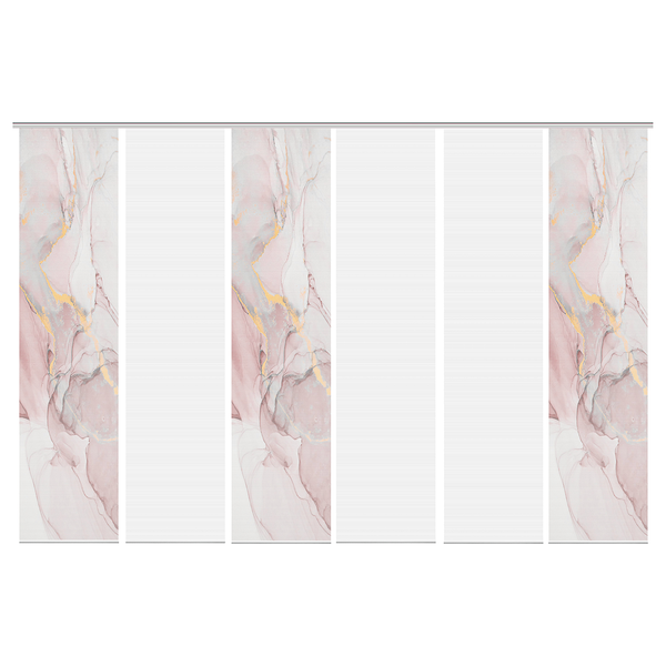 Schiebevorhang Marmosa II - Polyester - Rosé - 6er Set