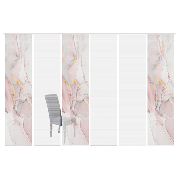 Schiebevorhang Marmosa II - Polyester - Rosé - 6er Set