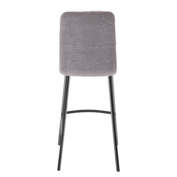 Barstuhl Tillac - Webstoff / Stahl - Grau meliert / Schwarz