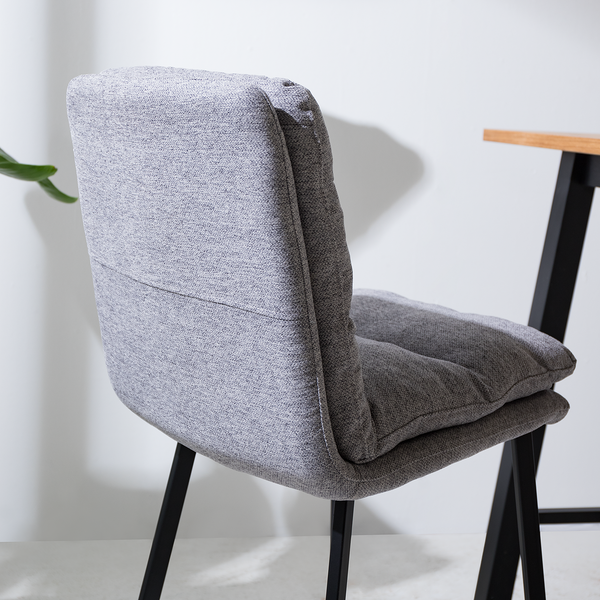 Barstuhl Tillac - Webstoff / Stahl - Grau meliert / Schwarz