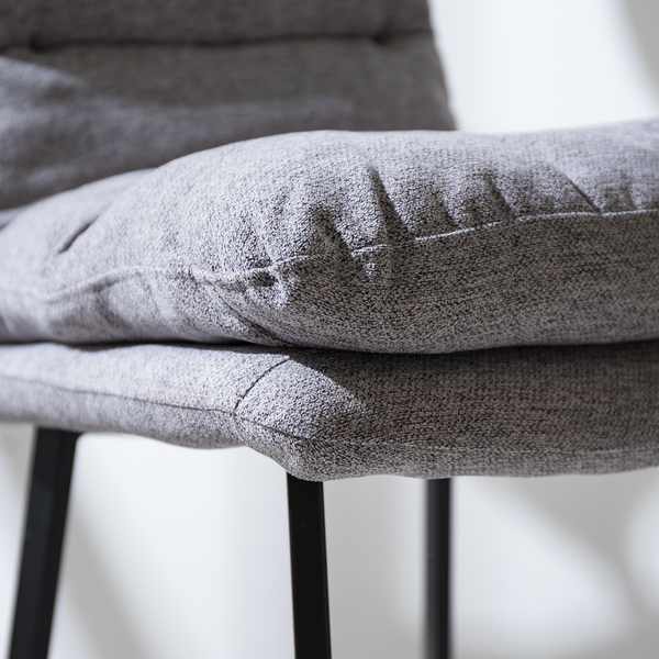 Barstuhl Tillac - Webstoff / Stahl - Grau meliert / Schwarz