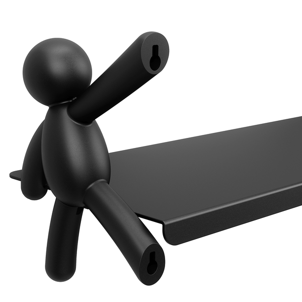 Wandregal Buddy - Metall - Schwarz