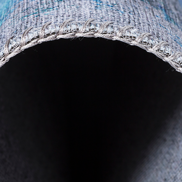 Kurzflorteppich Prima I - Polyester - Grau / Blau - 80 x 150 cm