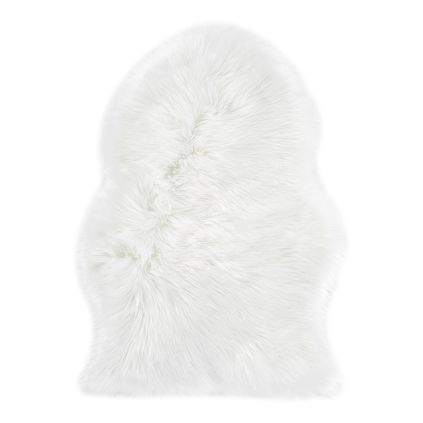 Fellteppich Ovium - Acryl / Polyester - Weiß