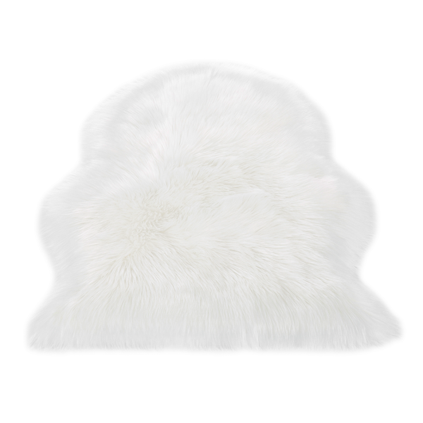 Fellteppich Ovium - Acryl / Polyester - Weiß