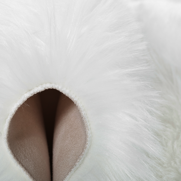 Fellteppich Ovium - Acryl / Polyester - Weiß