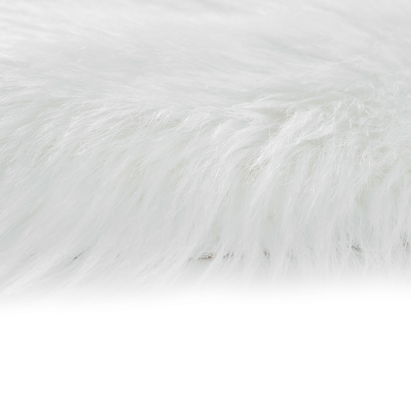 Fellteppich Ovium - Acryl / Polyester - Weiß