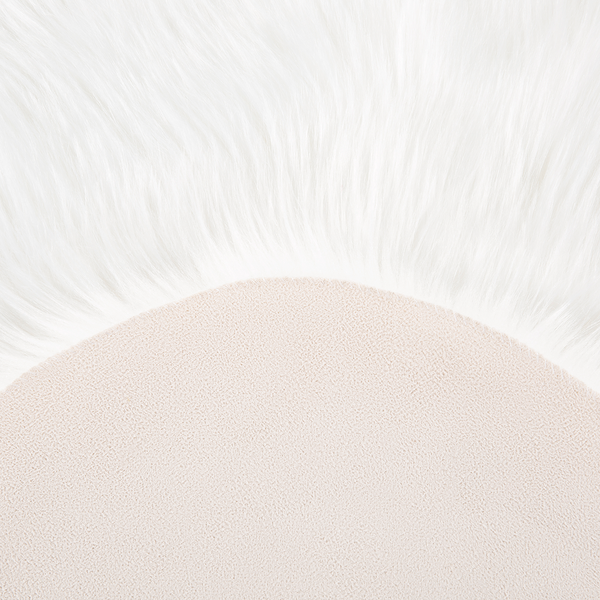Fellteppich Ovium - Acryl / Polyester - Weiß