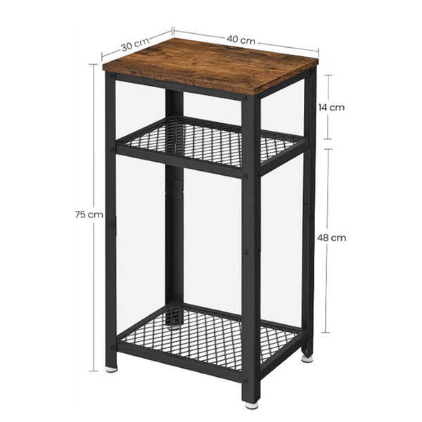 Beistelltisch Morristown III - Metall - Braun / Schwarz