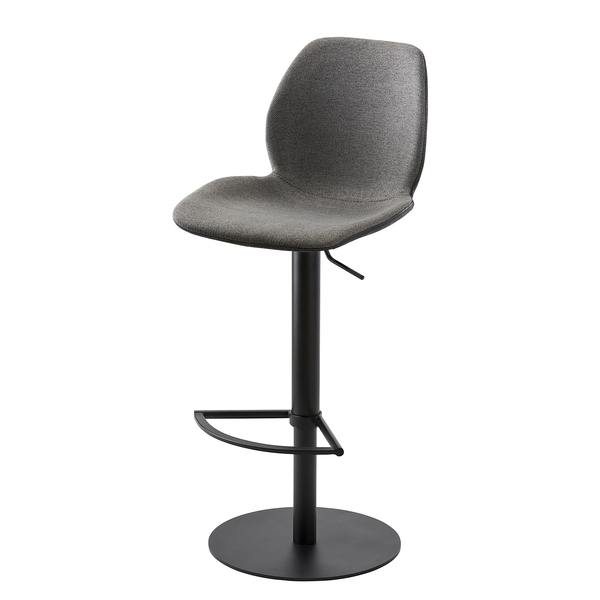 Barstuhl myMARCO - Flachgewebe & Kunstleder / Stahl - Schwarz meliert