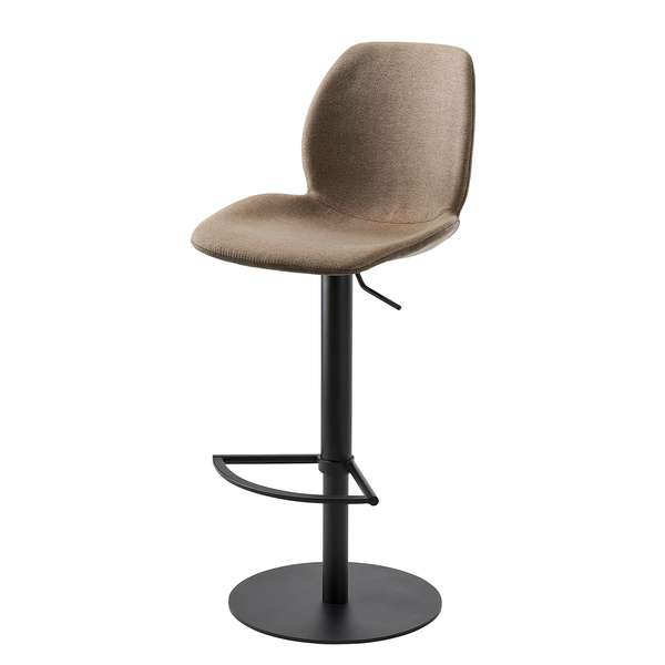 Barstuhl myMARCO - Flachgewebe & Kunstleder / Stahl - Beige meliert