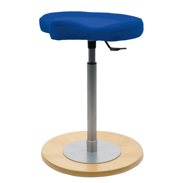 Bürohocker myERGOSIT - Flachgewebe / Stahl - Mittelblau