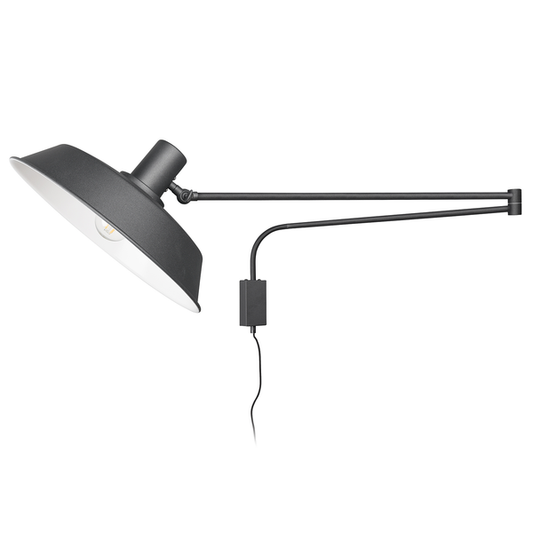 Wandleuchte Bolder - Aluminium - 1-flammig - Schwarz