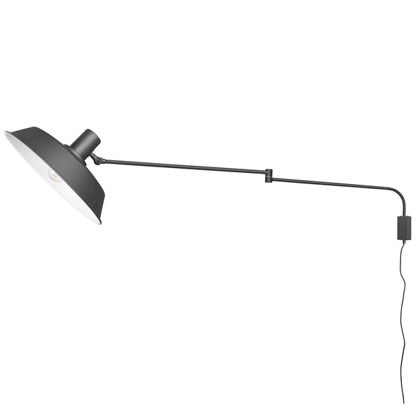 Wandleuchte Bolder - Aluminium - 1-flammig - Schwarz