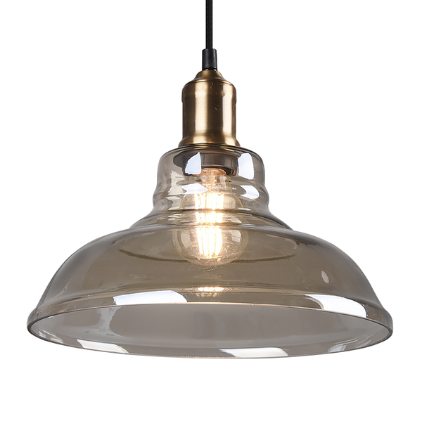 Pendelleuchte Aldo - Klarglas / Aluminium - 1-flammig - Messing