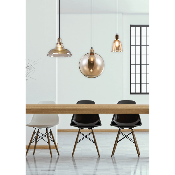 Pendelleuchte Aldo - Klarglas / Aluminium - 1-flammig - Messing
