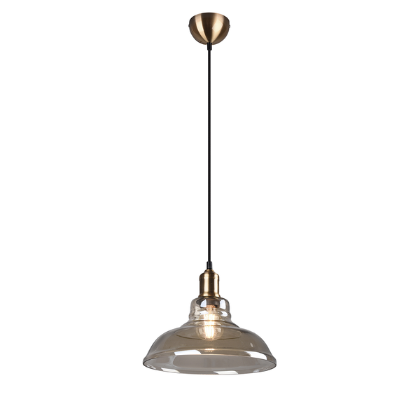 Pendelleuchte Aldo - Klarglas / Aluminium - 1-flammig - Messing