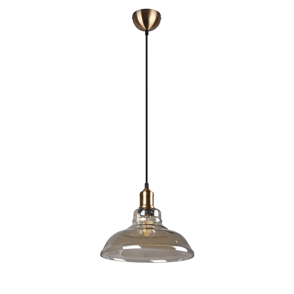 Pendelleuchte Aldo - Klarglas / Aluminium - 1-flammig - Messing